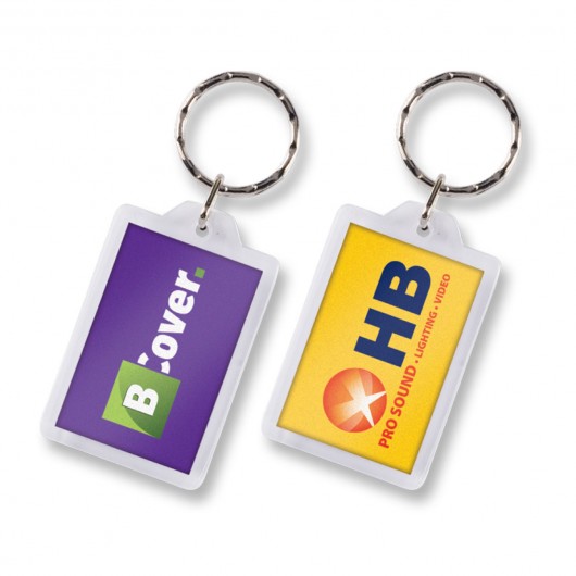 Rectangular Lens Keyrings Printed